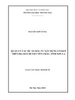 luận văn thạc sĩ quản lý các dự án đầu tư xây dựng cơ bản trên địa bàn huyện yên châu, tỉnh sơn la 