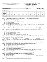 Đề kiểm tra 45 phút môn Vật lý 10 - Sở Giáo dục và Đào tạo Lạng Sơn