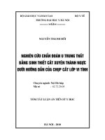 Tóm tắt luận văn Tiến sĩ Y học: Nghiên cứu chẩn đoán u trung thất bằng sinh thiết cắt xuyên thành ngực dưới hướng dẫn của chụp cắt lớp vi tính