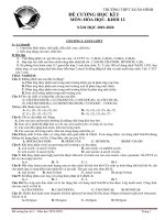 Đề cương ôn tập học kì 1 môn Hóa học 12 năm 2019-2020 - Trường THPT Xuân Đỉnh