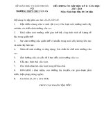 Đề cương ôn tập học kì 2 môn Sinh học 10 năm 2017-2018 - Trường THPT Chu Văn An