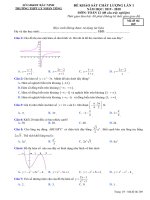 Đề thi KSCL lần 1 môn Toán 12 năm 2019-2020 có đáp án - Trường THPT Lý Nhân Tông