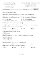 Đề thi học kì 1 môn Toán 10 năm 2018-2019 - Trường THPT Phước Vĩnh