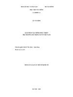 Tóm tắt luận án Tiến sĩ  Kinh tế: Giải pháp tài chính phát triển thị trường bất động sản ở Việt Nam