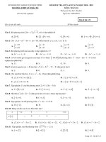 Đề kiểm tra giữa HK2 môn Toán 10 năm 2018-2019 có đáp án - Trường THPT Lý Thái Tổ