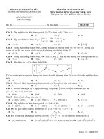 Đề thi chuyên đề môn Toán 10 năm 2018-2019 có đáp án - Trường THPT Dương Quảng Hàm