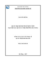 Tóm tắt luận văn Thạc sĩ Quản trị kinh doanh: Quản trị thành tích nhân viên tại Chi cục Quản lý thị trường thành phố Đà Nẵng
