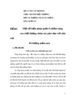 Sáng kiến kinh nghiệm: Một số biện pháp quản lí nhằm nâng cao chất lượng chăm sóc giáo dục trẻ nhà trẻ ở trường mầm non