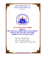 SKKN: Một số kinh nghiệm trong việc định hướng giải bài tập vật lý cho học sinh khối lớp 7 trường THCS Lê Đình Chinh