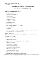 Đề cương ôn tập học kì 1 môn Tiếng Anh 11 năm 2019-2020 - Trường THPT chuyên Bảo Lộc