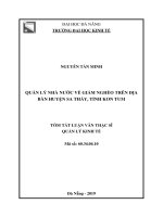 Tóm tắt luận văn Thạc sĩ: Quản lý nhà nước về giảm nghèo trên địa bàn huyện Sa Thầy, tỉnh Kon Tum