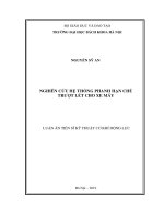 Luận án tiến sĩ Kỹ thuật: Nghiên cứu hệ thống phanh hạn chế trƣợt lết cho xe máy