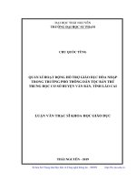 Quản lí hoạt động hỗ trợ giáo dục hòa nhập trong trường phổ thông dân tộc bán trú trung học cơ sở huyện văn bàn, tỉnh lào cai 