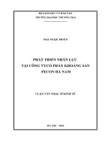luận văn thạc sĩ phát triển nhân lực tại công ty cổ phần khoáng sản fecon hà nam 