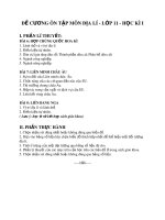 Đề cương ôn tập môn Địa lí học kì 1 lớp 11