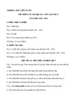 Đề cương ôn tập học kì 1 môn Lịch sử 11 năm 2018-2019 - Trường THPT Cẩm Xuyên