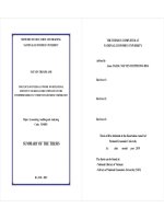 Summary of the thesis: Influences of internal control on operational efficiency and regulatory compliance in the enterprises directly under Vietnam forest corporation