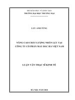 luận văn thạc sĩ nâng cao chất lượng nhân lực tại công ty cổ phần may bắc hà việt nam 1 