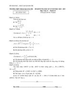 Đề thi học kì 2 môn Toán 11 năm 2018-2019 có đáp án - Trường THPT thị xã Quảng Trị