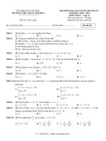 Đề kiểm tra 1 tiết chương 4 Giải tích 12 năm học 2018-2019 có đáp án - Trường THP Đoàn Thượng