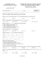 Đề thi học kì 1 môn Toán 12 năm 2018-2019 có đáp án - Trường THPT số 3 huyện Văn Bàn