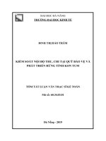 Tóm tắt luận văn Thạc sĩ: Kiểm soát chi thường xuyên ở đơn vị sự nghiệp y tế và giáo dục tại kho bạc nhà nước Đăk Hà, tỉnh Kon Tum