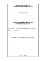 Tóm tắt luận án Tiến sĩ Giáo dục học: Dạy học truyện ngắn Việt Nam sau 1975 ở trường Trung học phổ thông