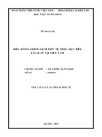 Tóm tắt luận án Tiến sĩ Kinh tế: Điều hành chính sách tiền tệ theo mục tiêu lãi suất tại Việt Nam