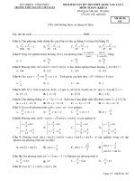 Đề thi KSCL lần 1 môn Toán 11 năm 2018-2019 có đáp án - Trường THPT Nguyễn Viết Xuân