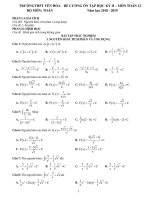 Đề cương ôn tập học kì 2 môn Toán 12 năm 2018-2019 - Trường THPT Yên Hòa