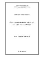 luận văn thạc sĩ nâng cao chất lượng nhân lực của kiểm toán nhà nước 