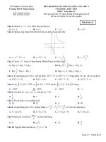 Đề thi KSCL lần 4 môn Toán 12 năm 2018-2019 có đáp án - Trường THPT Nông Cống 2