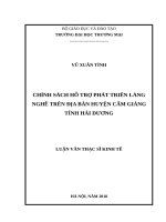 luận văn thạc sĩ chính sách hỗ trợ phát triển làng nghề trên địa bàn huyện cẩm giàng tỉnh hải dương 