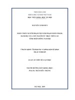 Luận án Tiến sĩ Luật học: Nhân thân người phạm tội xâm phạm nhân phẩm, danh dự của con người từ thực tiễn các tỉnh Miền Đông Nam Bộ