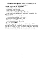 Đề cương ôn tập học kì 2 môn Sinh học 11 năm 2018-2019 - Trường THPT Cẩm Xuyên