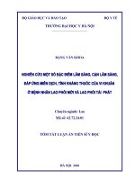 Tóm tắt luận văn Tiến sĩ Y học: Nghiên cứu một số đặc điểm lâm sàng, cận lâm sàng, đáp ứng miễn dịch, tính kháng thuốc của vi khuẩn ở bệnh nhân lao phổi mới và lao phổi tái phát
