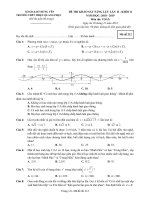 Đề thi khảo sát năng lực lần 2 môn Toán 11 năm 2018-2019 - Trường THPT Triệu Quang Phục