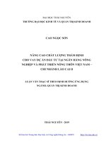 Nâng cao chất lượng thẩm định cho vay dự án đầu tư tại ngân hàng nông nghiệp và phát triển nông thôn việt nam   chi nhánh lào cai II 