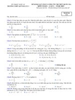 Đề thi KSCL THPT Quốc gia lần 1 môn Toán 12  năm 2018-2019 có đáp án - Trường THPT Quỳnh Lưu 1