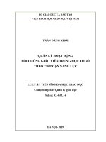 Quản lý hoạt động bồi dưỡng giáo viên trung học cơ sở theo tiếp cận năng lực