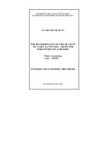 Summary of Economic PhD thesis: The determinants of the quality of audit activities - From the perception of auditors