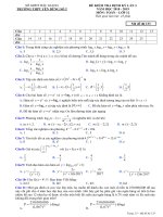 Đề kiểm tra định kỳ lần 3 môn Toán 12 năm 2018-2019 - Trường THPT Yên Dũng số 2