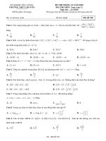 Đề thi tháng 11 năm 2018 môn Toán 12 có đáp án - Trường THPT chuyên Bắc Giang