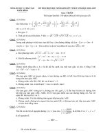 Đề thi chọn HSG cấp tỉnh môn Toán 9 năm 2018-2019 có đáp án - Sở GD&ĐT Thái Bình