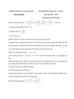 Đề thi học kì 2 môn Toán 9 năm 2017-2018 có đáp án - Phòng GD&ĐT Đan Phượng