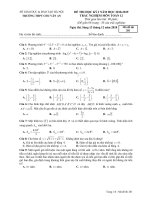 Đề thi học kì 1 môn Toán 12 năm 2018-2019 - Trường THPT Chu Văn An