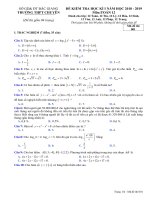 Đề thi học kì 1 môn Toán 12 năm 2018-2019 - Trường THPT chuyên Bắc Giang