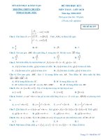 Đề thi học kì 1 môn Toán 10 năm 2018-2019 có đáp án - Trường THPT chuyên Thoại Ngọc Hầu