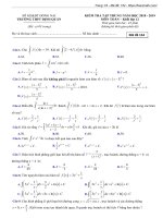 Đề kiểm tra tập trung môn Toán 12 năm 2018-2019 có đáp án - Trường THPT Định Quân