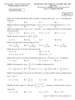 Đề thi học kì 1 môn Toán 11 năm 2018-2019 có đáp án - Trường THPT Lý Thái Tổ